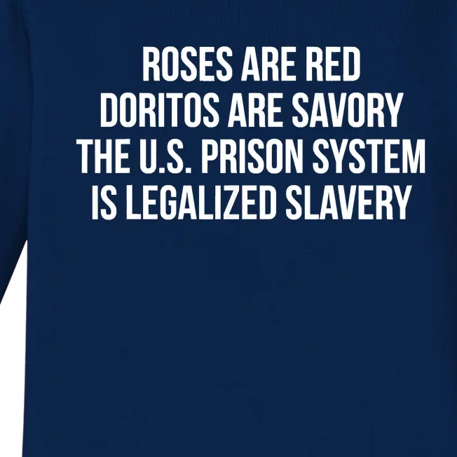 Funny Roses Are Red Doritos Are Savory The US Prison Costume Roses Are Red Funny Baby Long Sleeve Bodysuit