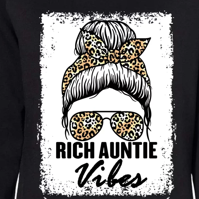 Funny Rich Aunty Vibes Quote Cool Leopard Auntie Humor Aunt Gift Womens California Wash Sweatshirt