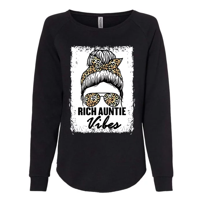 Funny Rich Aunty Vibes Quote Cool Leopard Auntie Humor Aunt Gift Womens California Wash Sweatshirt