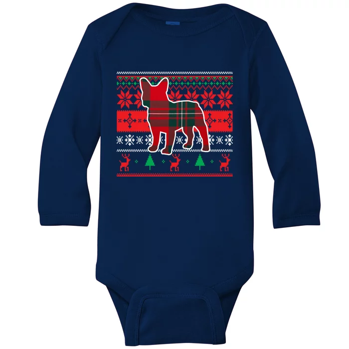 Frenchie Reindeer A Christmas Icon Cute Gift Baby Long Sleeve Bodysuit