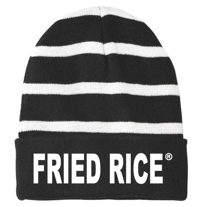 Fried Rice As Fuck Striped Beanie with Solid Band