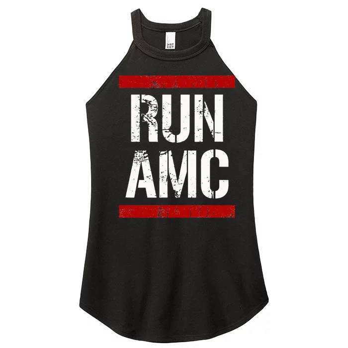 Funny Run AMC Stock Meme Crypto Women’s Perfect Tri Rocker Tank