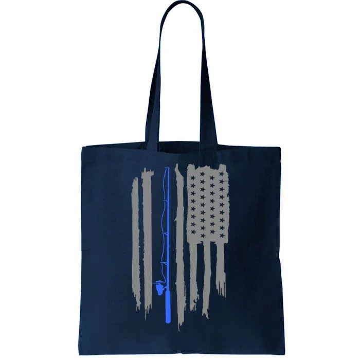 Fishing Rod American Flag Vintage Fishing Gift For Fisherman Tote Bag