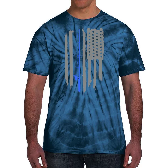 Fishing Rod American Flag Vintage Fishing Gift For Fisherman Tie-Dye T-Shirt