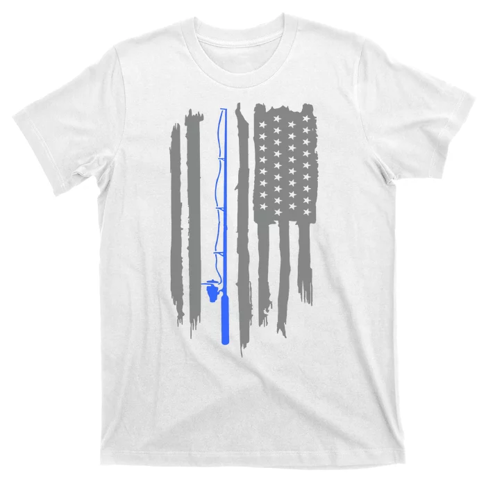 Fishing Rod American Flag Vintage Fishing Gift For Fisherman T-Shirt