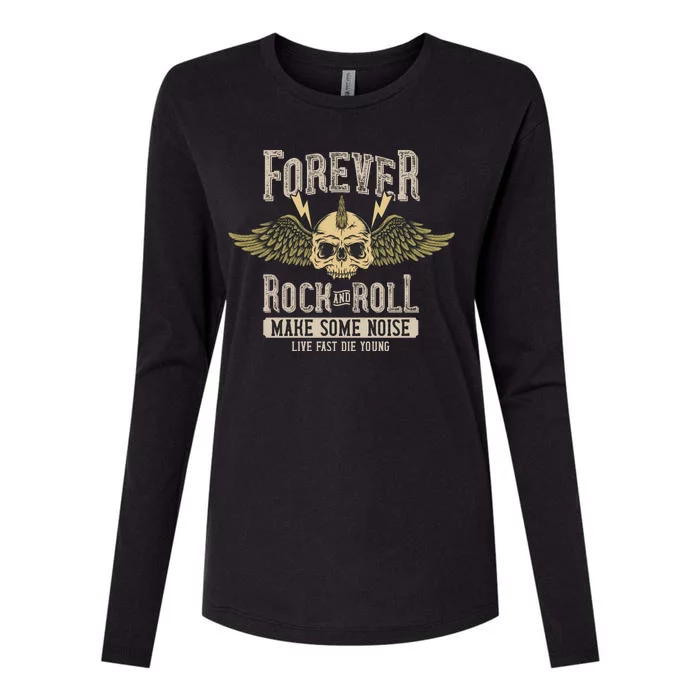 Forever Rock And Roll Womens Cotton Relaxed Long Sleeve T-Shirt