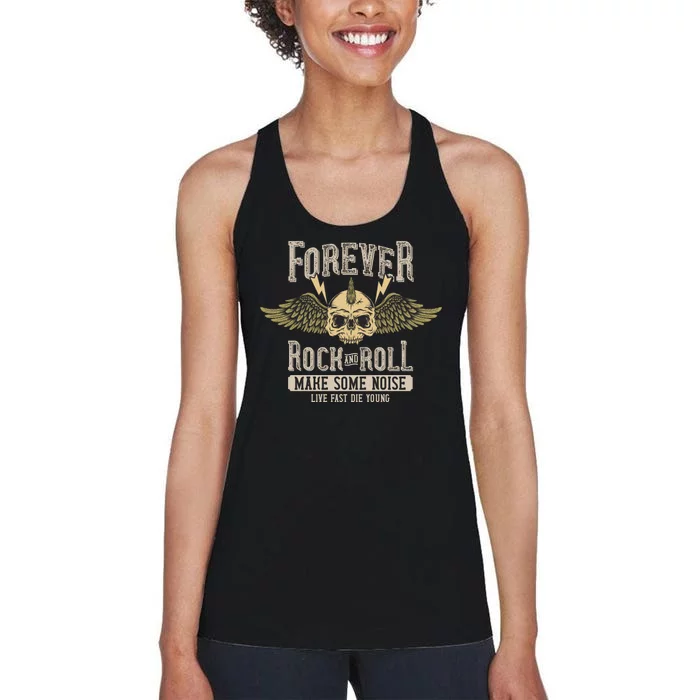 Forever Rock And Roll Women's Racerback Tank