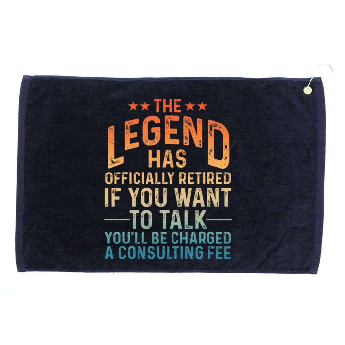 Funny Retired Art Retiree Retired Retirement Grommeted Golf Towel