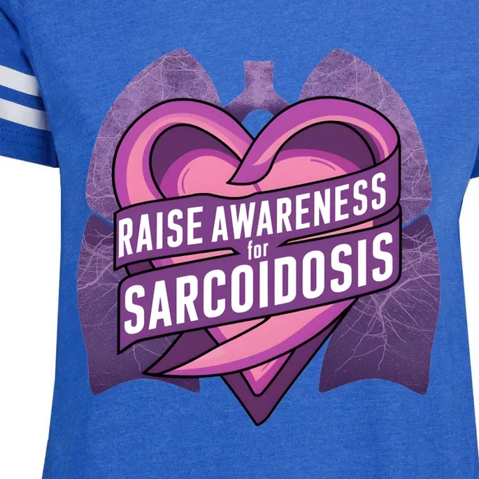 Funny Raise Awareness For Sarcoidosis Purple Awareness Month Great Gift Enza Ladies Jersey Football T-Shirt