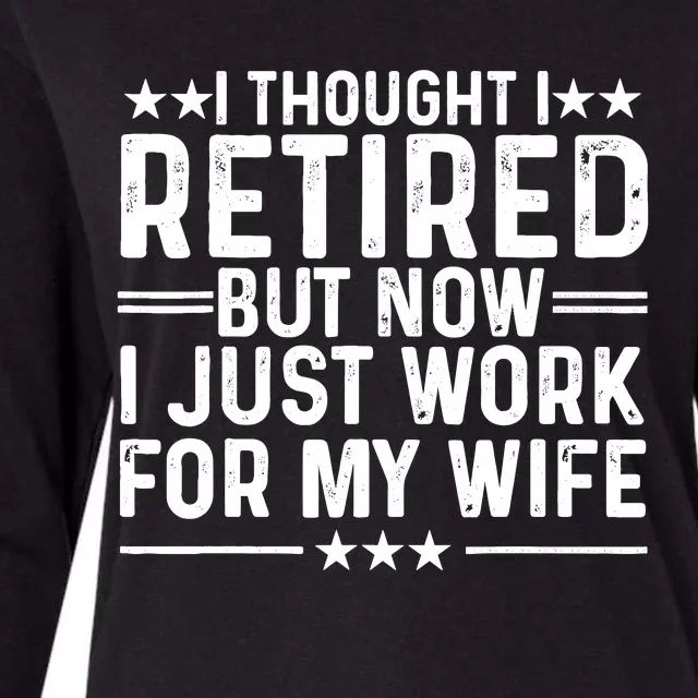 Funny Retirement Art Dad Husband Pun Lovers Retirement Womens Cotton Relaxed Long Sleeve T-Shirt