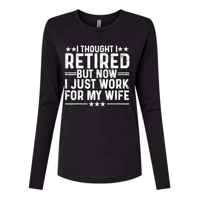 Funny Retirement Art Dad Husband Pun Lovers Retirement Womens Cotton Relaxed Long Sleeve T-Shirt