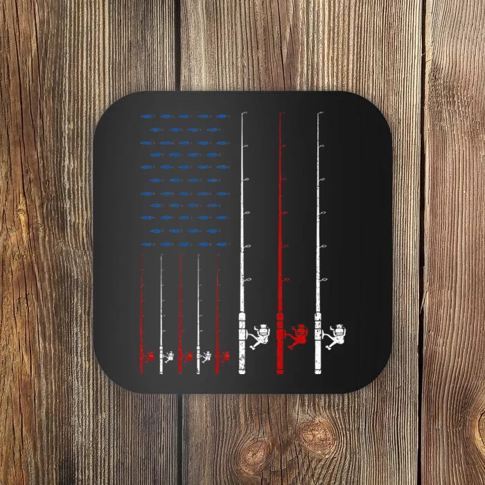 Fishing Rods American Flag Coaster