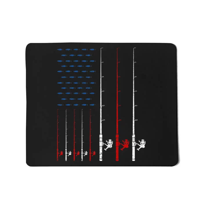 Fishing Rods American Flag Mousepad