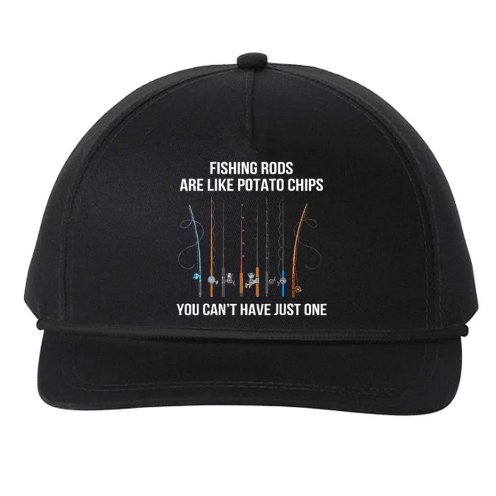 Fishing Rods Are Like Potato Chips You Can’t Have Just One Snapback Five-Panel Rope Hat