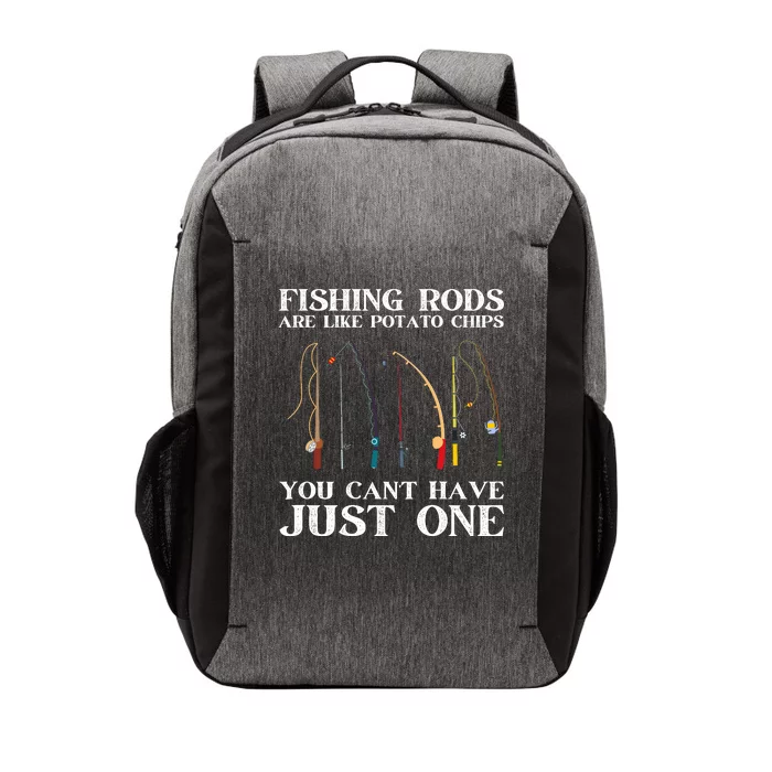 Fishing Rods Are Like Potato Chips Funny Fisherman (On Back) Vector Backpack