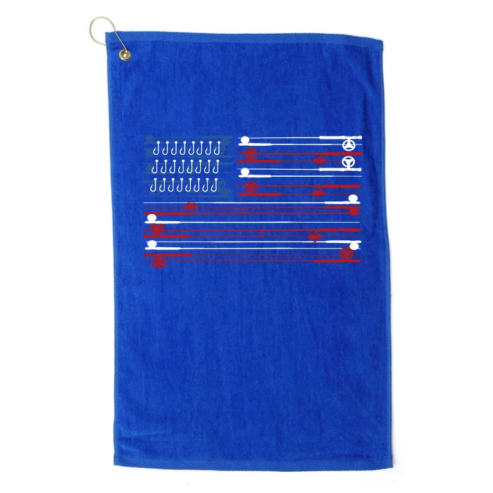 Fishing Rods American Flag Platinum Collection Golf Towel