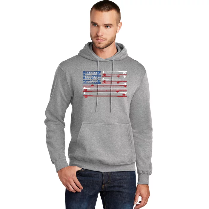 Fishing Rods American Flag Hoodie