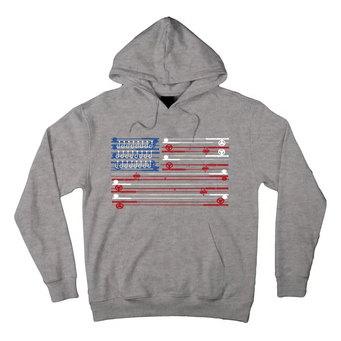 Fishing Rods American Flag Hoodie