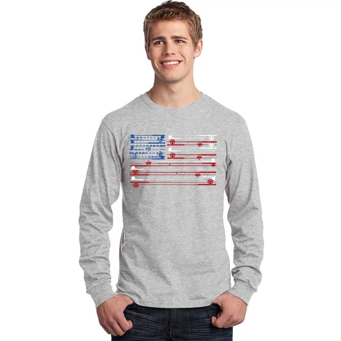 Fishing Rods American Flag Tall Long Sleeve T-Shirt