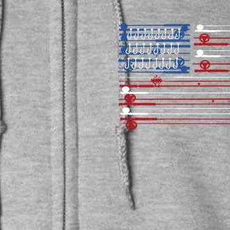 Fishing Rods American Flag Full Zip Hoodie