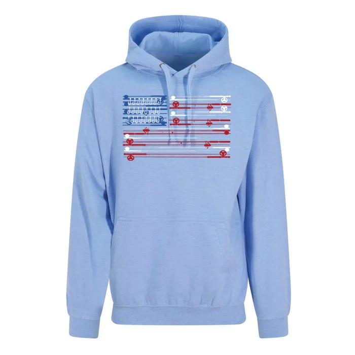 Fishing Rods American Flag Unisex Surf Hoodie