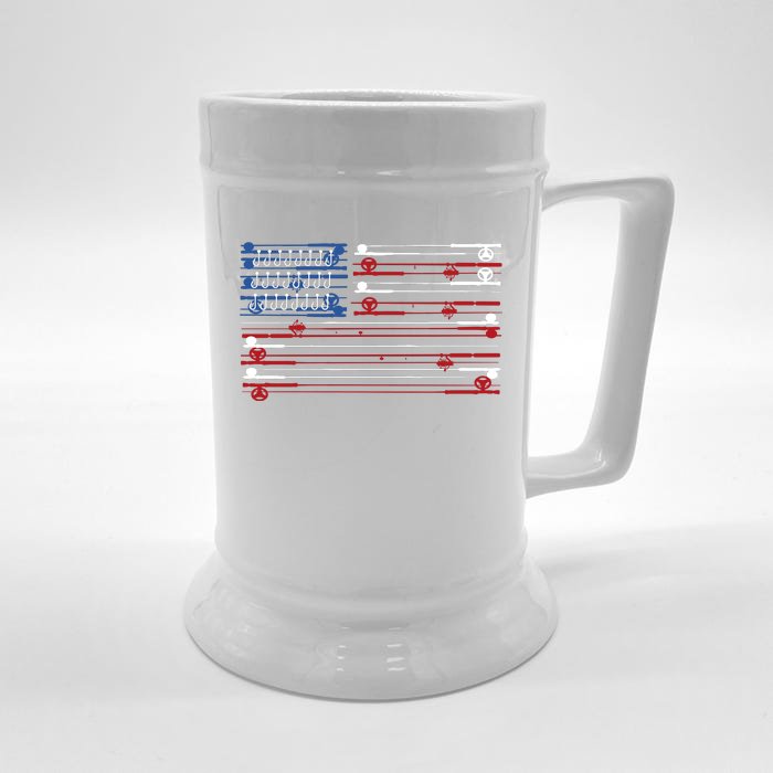 Fishing Rods American Flag Front & Back Beer Stein