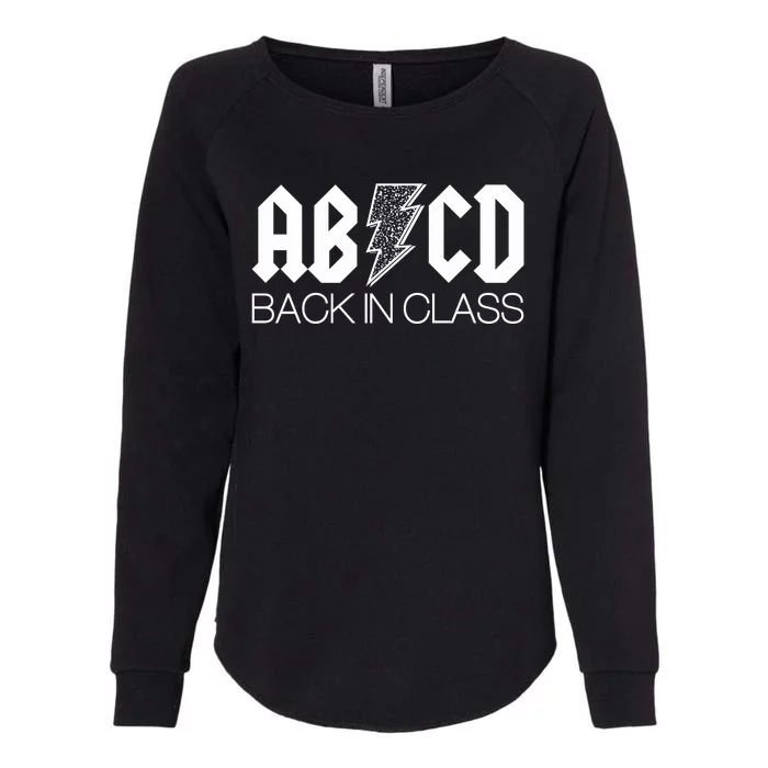 Funny Rocker ABCD Back In Class Back To School Womens California Wash Sweatshirt