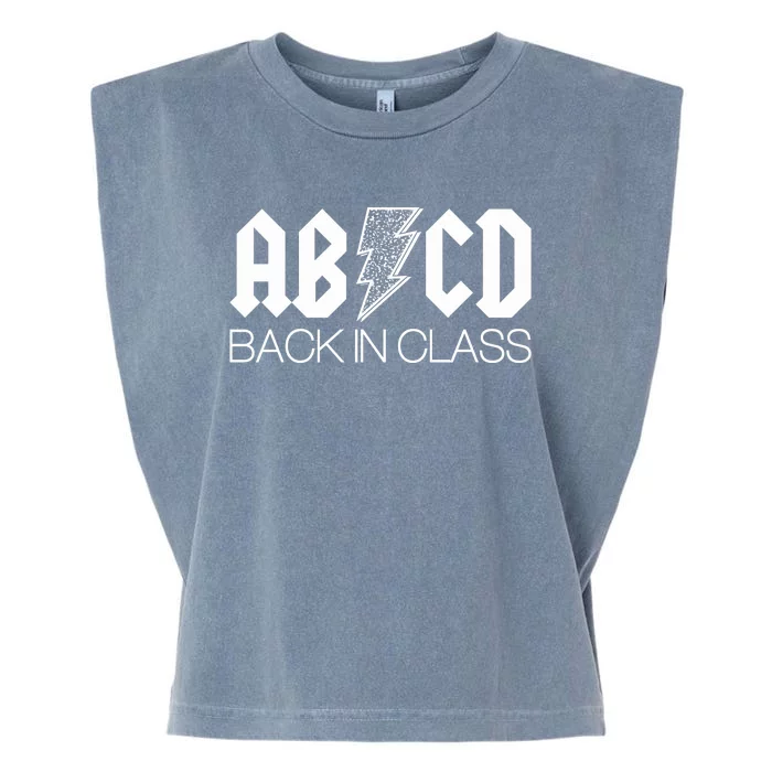 Funny Rocker ABCD Back In Class Back To School Garment-Dyed Women's Muscle Tee