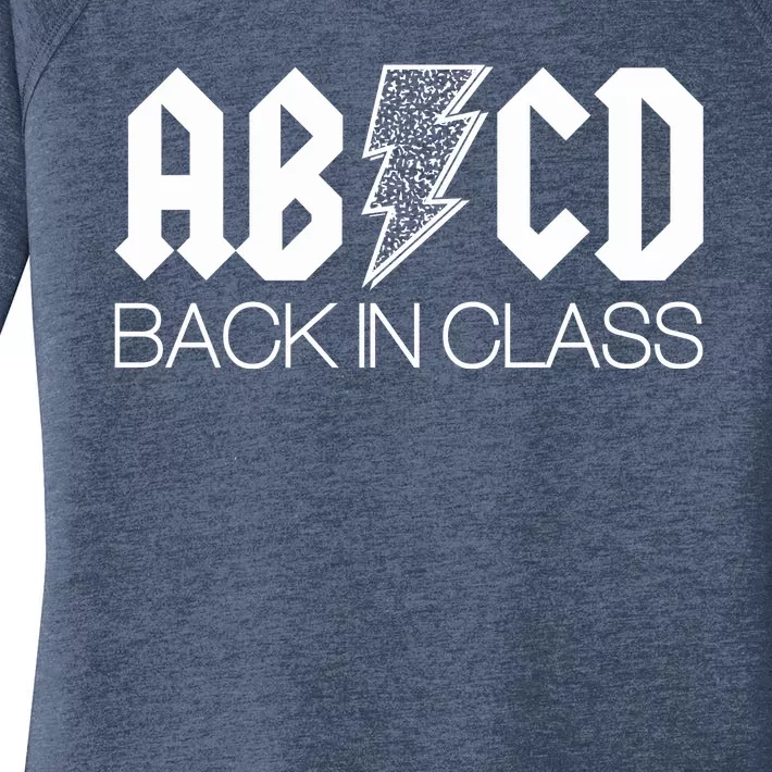 Funny Rocker ABCD Back In Class Back To School Women's Perfect Tri Tunic Long Sleeve Shirt