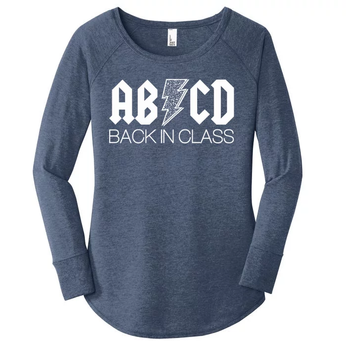 Funny Rocker ABCD Back In Class Back To School Women's Perfect Tri Tunic Long Sleeve Shirt