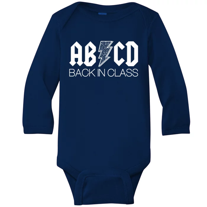 Funny Rocker ABCD Back In Class Back To School Baby Long Sleeve Bodysuit