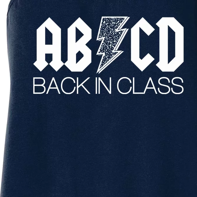 Funny Rocker ABCD Back In Class Back To School Women's Racerback Tank