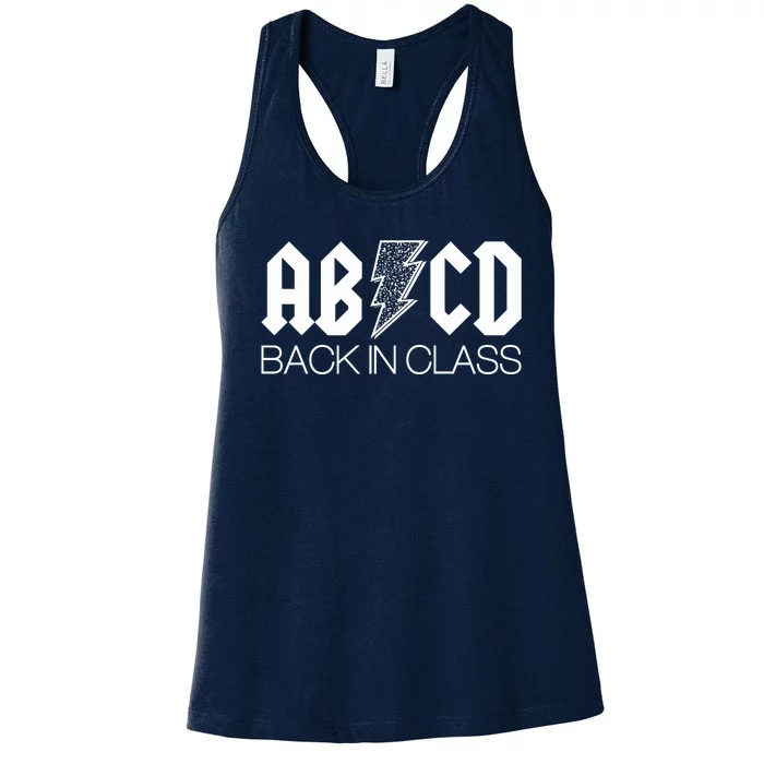 Funny Rocker ABCD Back In Class Back To School Women's Racerback Tank