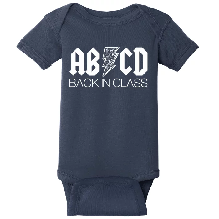 Funny Rocker ABCD Back In Class Back To School Baby Bodysuit