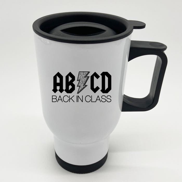 Funny Rocker ABCD Back In Class Back To School Front & Back Stainless Steel Travel Mug