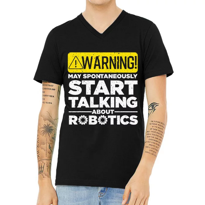 Funny Robotics Art Robotics Engineer Robots V-Neck T-Shirt