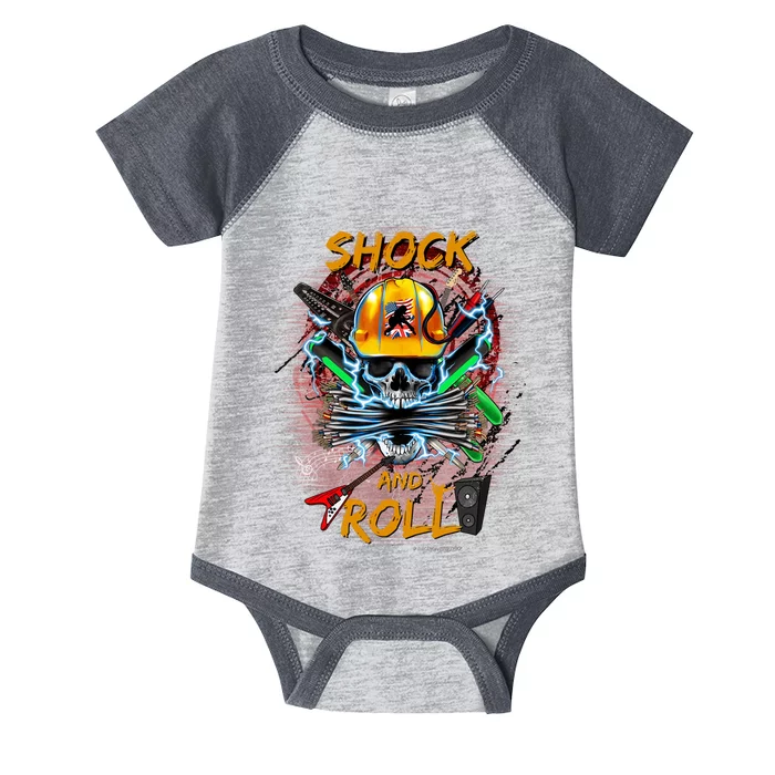 Funny Rock And Roll Electrical Engineer Lineman Electrician Infant Baby Jersey Bodysuit