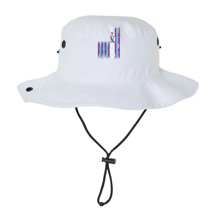 Fight Ribbon American Flag Suicide Prevention Awareness Legacy Cool Fit Booney Bucket Hat