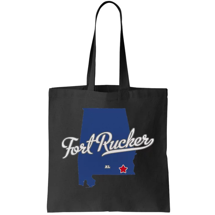 Fort Rucker Alabama AL Map Tote Bag