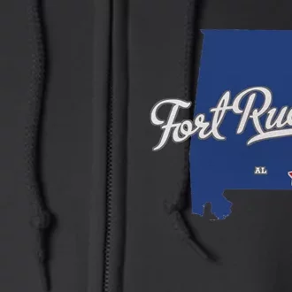 Fort Rucker Alabama AL Map Full Zip Hoodie