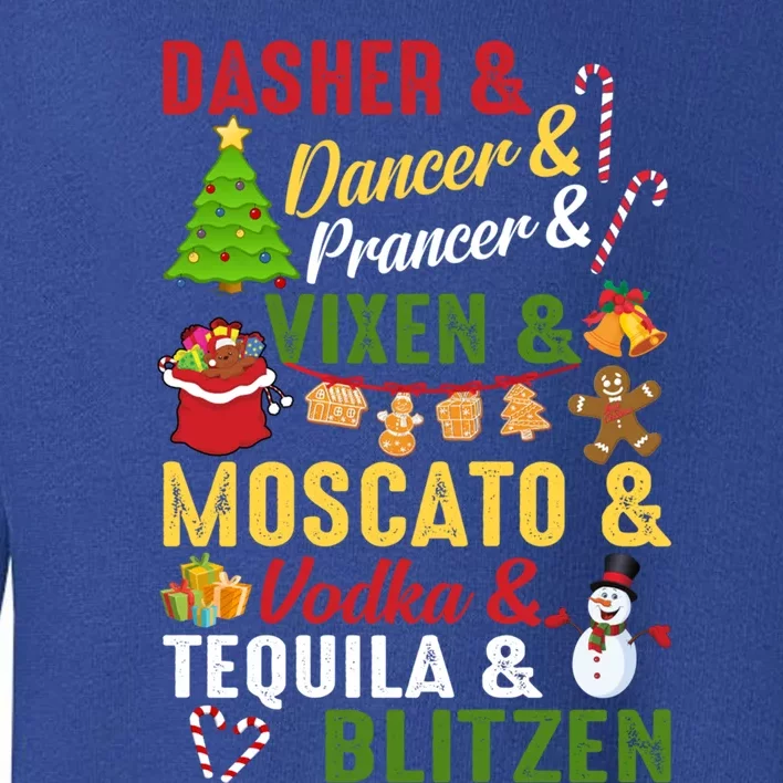 Funny Reindeer Alcohol Names Christmas Party Gift Toddler Sweatshirt