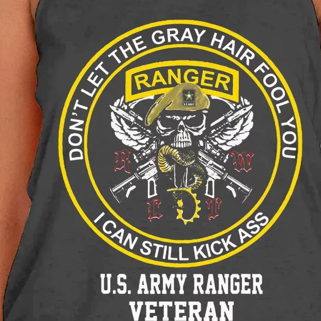 Funny Retired Army Ranger Veteran USA Military Vet Women's Knotted Racerback Tank