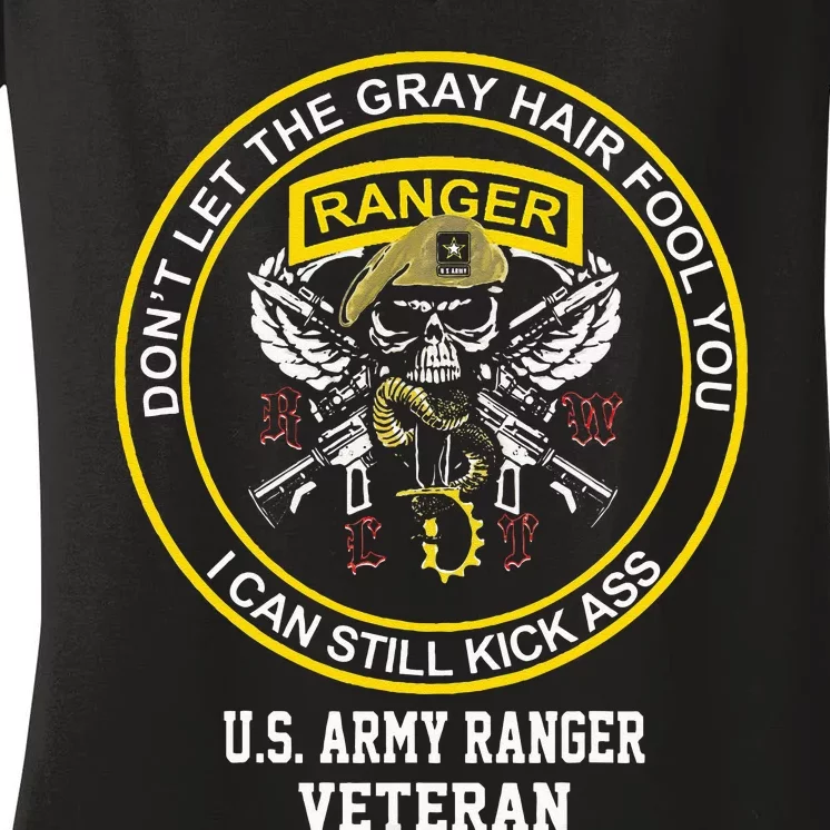 Funny Retired Army Ranger Veteran USA Military Vet Women's V-Neck T-Shirt