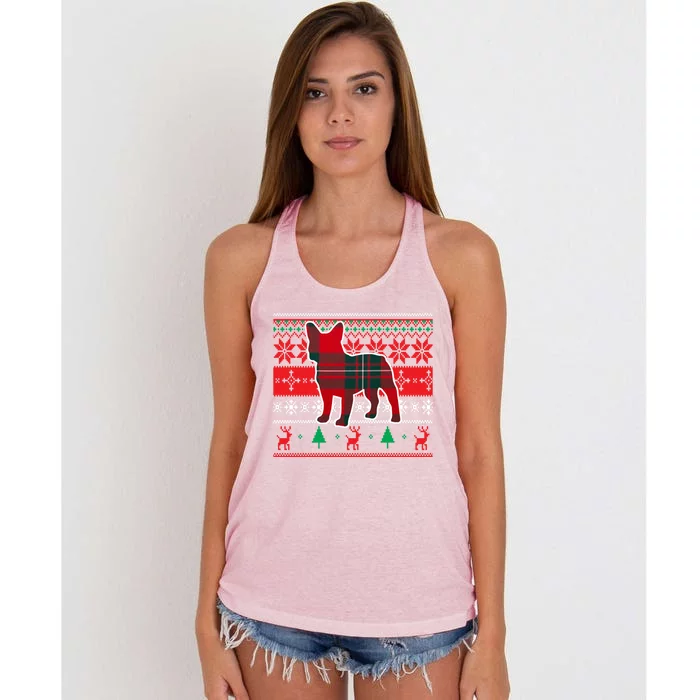 Frenchie Reindeer A Christmas Icon Great Gift Women's Knotted Racerback Tank