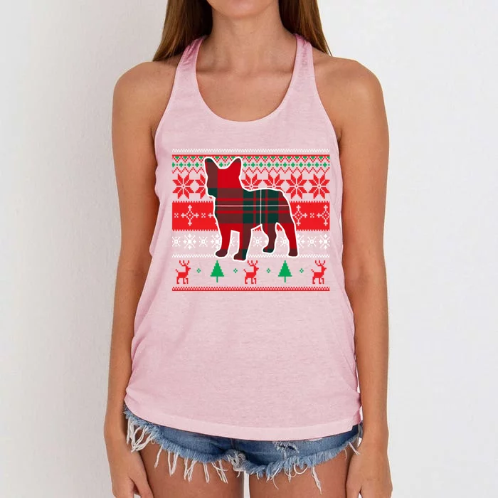 Frenchie Reindeer A Christmas Icon Great Gift Women's Knotted Racerback Tank