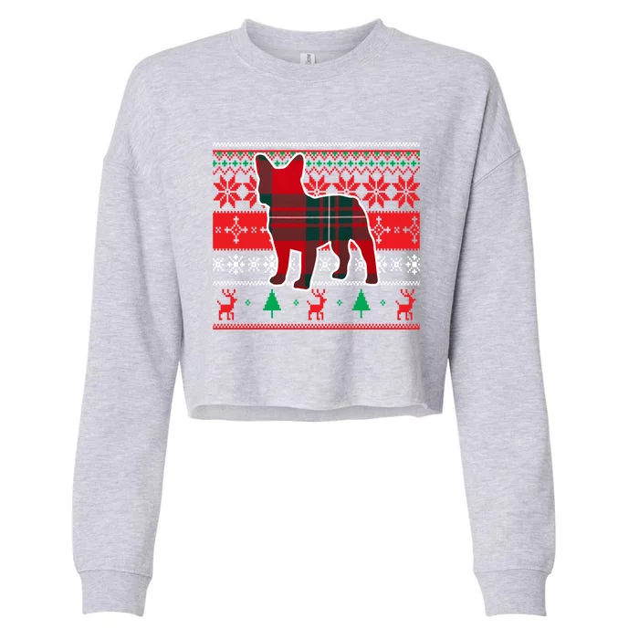 Frenchie Reindeer A Christmas Icon Great Gift Cropped Pullover Crew