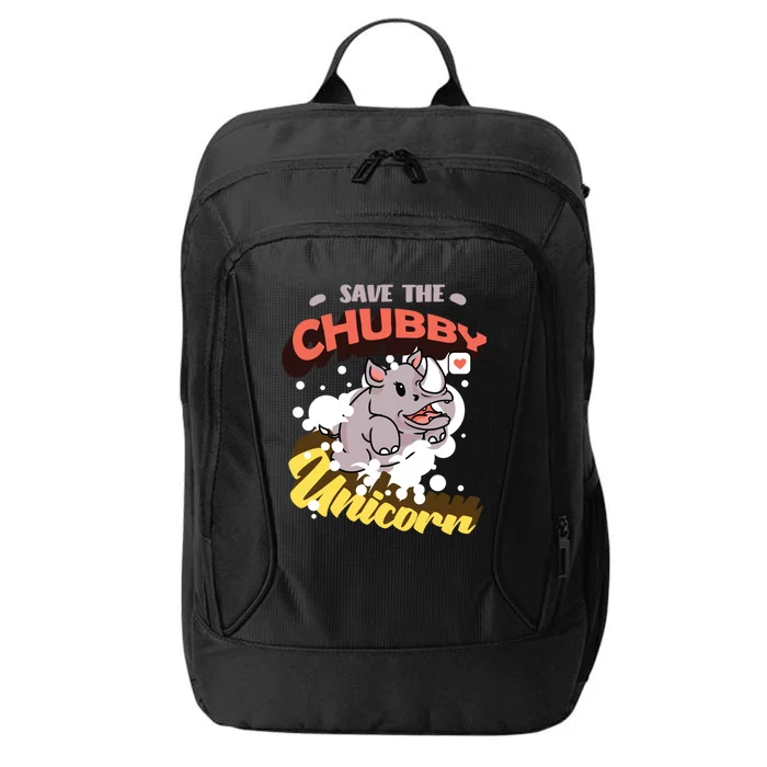 Funny Rhino Animal Rights Save The Chubby Unicorns Funny Gift City Backpack