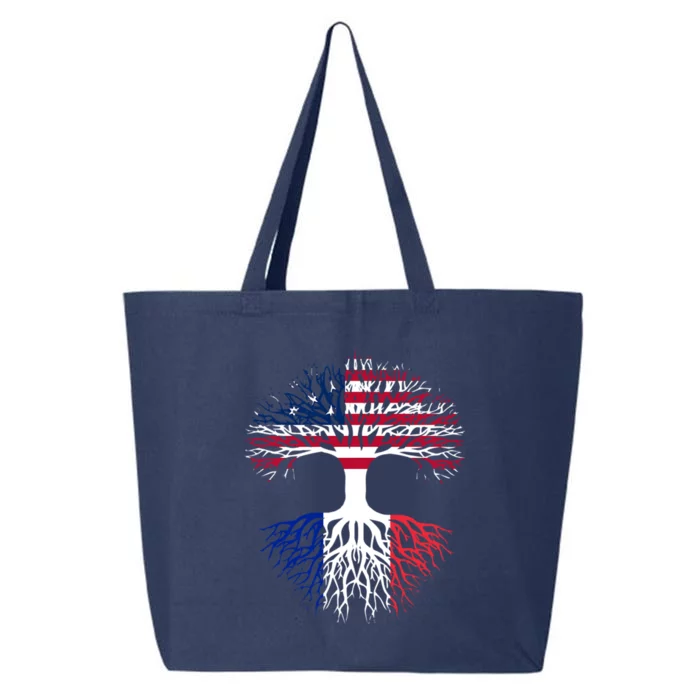 French Roots American Grown Usa France Flag 25L Jumbo Tote