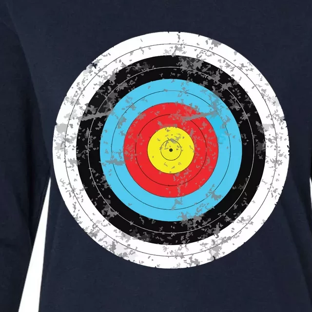 Funny Retro Archery Target Hunter Womens Cotton Relaxed Long Sleeve T-Shirt