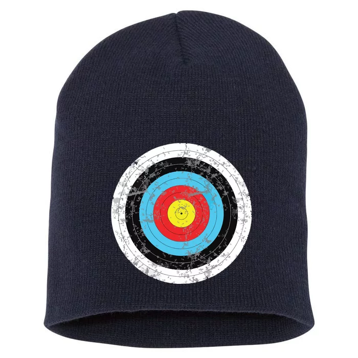 Funny Retro Archery Target Hunter Short Acrylic Beanie